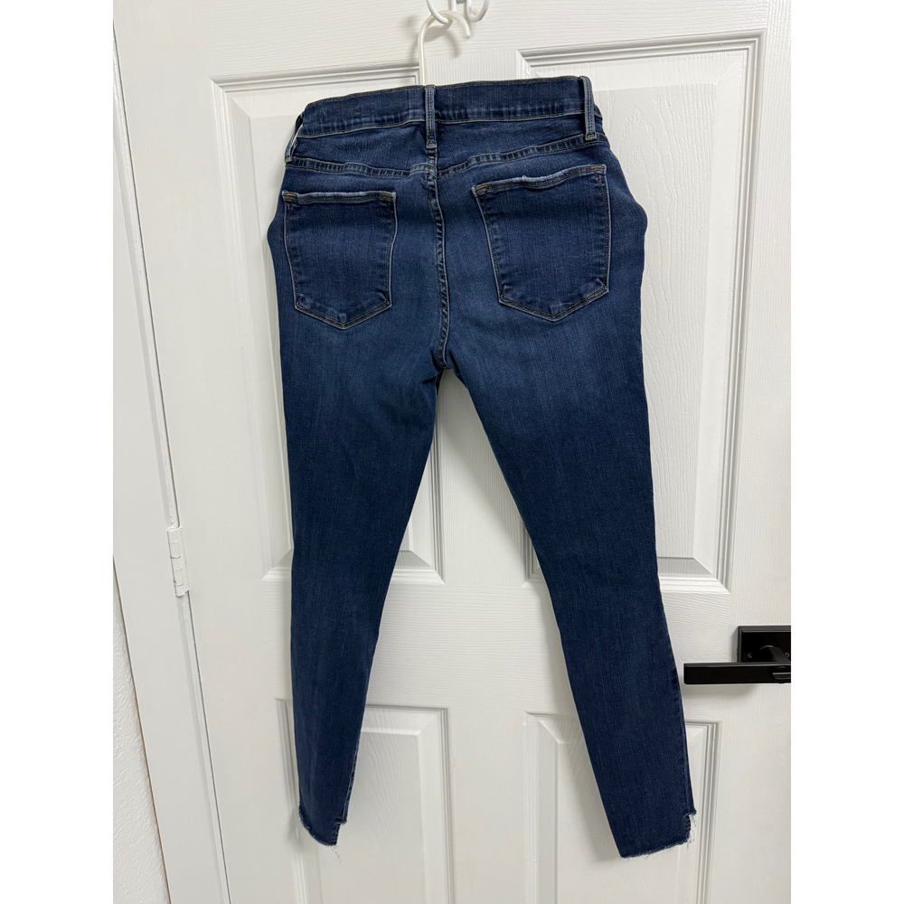 FRAME DENIM Distressed Skinny Cropped Jeans in Blue - Picture 5 of 5